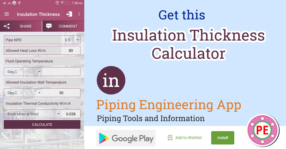 Pipe Insulation Thickness Chart