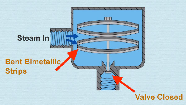 Bimetallic Steam Trap Closed