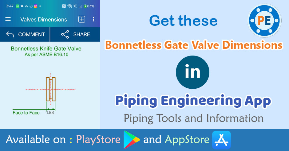 Bonnetless Knife Gate Valve Dimensions