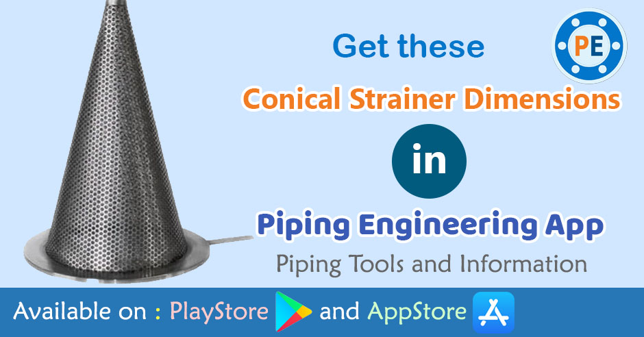 Conical Strainer Dimensions