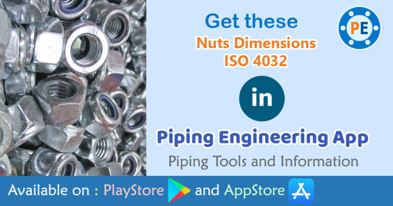 Metric Dimensions for Nuts as per ISO 4032 – The Piping Engineering World