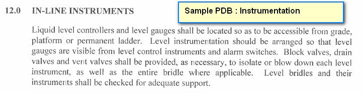 Instrumentation : Piping Design Basis