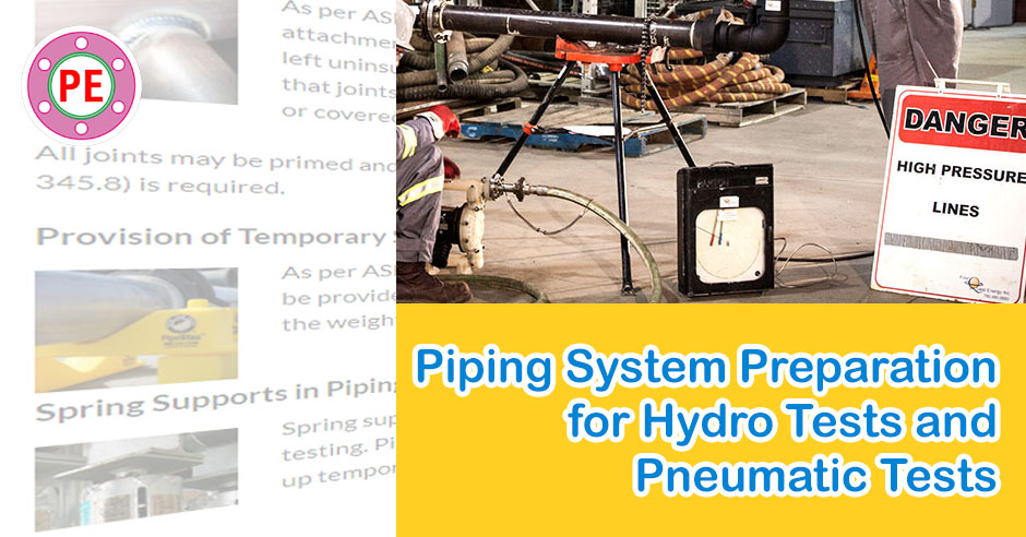 Piping System Preparation for Leak Tests