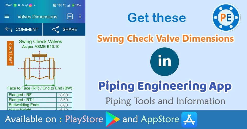 Swing Check Valve Dimensions