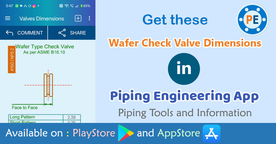 Wafer Check Valve Dimensions